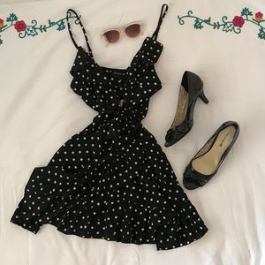PLT Ruffle Polka-Dot Dress